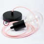 Pendel-singolo-lampada-sospensione-cavo-tessile-Effetto-Seta-Rosa-Baby-RM16-122522888564