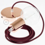 Pendel-singolo-lampada-sospensione-cavo-tessile-Effetto-Seta-Bordeaux-RM19-122522889997