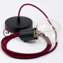 Pendel-singolo-lampada-sospensione-cavo-tessile-Effetto-Seta-Bordeaux-RM19-122522889997-5