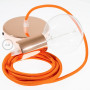 Pendel-singolo-lampada-sospensione-cavo-tessile-Effetto-Seta-Arancione-RM15-122522891330-3