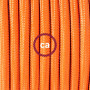 Pendel-singolo-lampada-sospensione-cavo-tessile-Effetto-Seta-Arancione-RM15-122522891330-7
