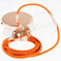 Pendel-per-paralume-lampada-sospensione-cavo-tessile-Effetto-Seta-Arancione-RM1-122522893656-3