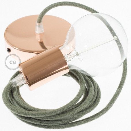 Pendel-singolo-lampada-sospensione-cavo-tessile-Cotone-Grigio-Verde-RC63-122522894575