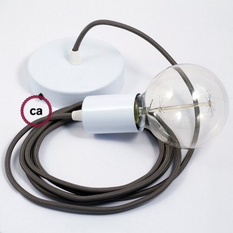 Pendel-singolo-lampada-sospensione-cavo-tessile-Effetto-Seta-Grigio-RM03-122522895072