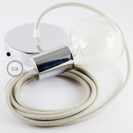 Pendel-singolo-lampada-sospensione-cavo-tessile-Cotone-Tortora-RC43-122522896525