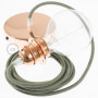 Pendel-per-paralume-lampada-sospensione-cavo-tessile-Cotone-Grigio-Verde-RC63-122522897936