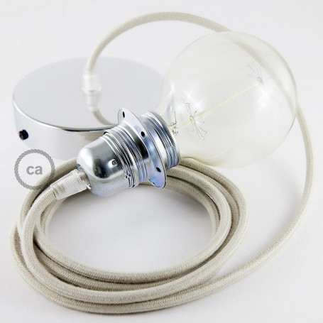 Pendel-per-paralume-lampada-sospensione-cavo-tessile-Cotone-Tortora-RC43-122522900768