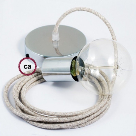 Pendel-singolo-lampada-sospensione-cavo-tessile-Lino-Naturale-Neutro-RN01-122522901440