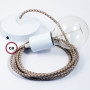 Pendel-singolo-lampada-sospensione-cavo-tessile-Losanga-Corteccia-RD63-122522907608-4