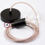 Pendel-singolo-lampada-sospensione-cavo-tessile-Losanga-Rosa-Antico-RD61-122522912252-5