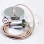 Pendel-singolo-lampada-sospensione-cavo-tessile-Losanga-Rosa-Antico-RD61-122522912252-6