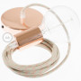 Pendel-singolo-lampada-sospensione-cavo-tessile-Stripes-Rosa-Antico-RD51-122522912760