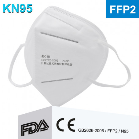 Mascherina protettiva FFP2 Certificata clip nasale regolabile modello KN95
