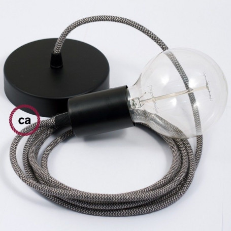 Pendel-singolo-lampada-sospensione-cavo-tessile-ZigZag-Antracite-RD74-122522916139