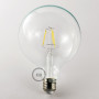 Lampadina-Trasparente-LED-GloboXL-G125-Filamento-Corto-4W-E27-Decorativa-Vintage-122522928746