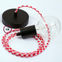 Pendel-singolo-lampada-sospensione-cavo-tessile-Bicolore-Rosso-RP09-122522937707-5
