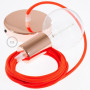 Pendel-singolo-lampada-sospensione-cavo-tessile-Arancione-Fluo-RF15-122522940046