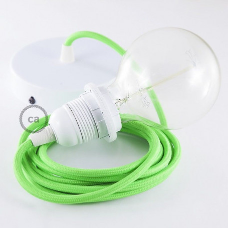 Pendel-per-paralume-lampada-sospensione-cavo-tessile-Verde-Fluo-RF06-122522944049
