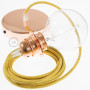 Pendel-per-paralume-lampada-sospensione-cavo-tessile-Glitterato-Oro-RL05-122522946625-6
