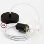 Pendel-singolo-lampada-sospensione-cavo-tessile-Glitterato-Bianco-RL01-122522948407-5