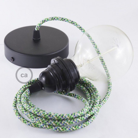 Pendel-per-paralume-lampada-sospensione-cavo-tessile-Pixel-Verde-RX05-122522962035