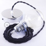 Pendel-per-paralume-lampada-sospensione-cavo-tessile-Cotone-Nero-TC04-122522963679