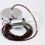 Pendel-singolo-lampada-sospensione-cavo-tessile-Effetto-Seta-Marrone-TM13-122522978301-5