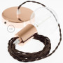 Pendel-singolo-lampada-sospensione-cavo-tessile-Effetto-Seta-Marrone-TM13-122522978301-6