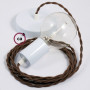 Pendel-singolo-lampada-sospensione-cavo-tessile-Cotone-Marrone-TC13-122522978919