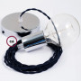 Pendel-singolo-lampada-sospensione-cavo-tessile-Effetto-Seta-Blu-Scuro-TM20-122522979429-3