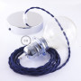 Pendel-per-paralume-lampada-sospensione-cavo-tessile-Effetto-Seta-Blu-Scuro-TM2-122522980138-3