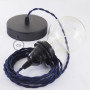 Pendel-per-paralume-lampada-sospensione-cavo-tessile-Effetto-Seta-Blu-Scuro-TM2-122522980138-5