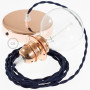 Pendel-per-paralume-lampada-sospensione-cavo-tessile-Effetto-Seta-Blu-Scuro-TM2-122522980138-6