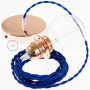 Pendel-per-paralume-lampada-sospensione-cavo-tessile-Effetto-Seta-Blu-TM12-122522989211-6