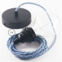 Pendel-per-paralume-lampada-sospensione-cavo-tessile-Cotone-Oceano-TC53-122522990665