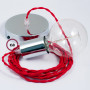 Pendel-singolo-lampada-sospensione-cavo-tessile-Effetto-Seta-Rosso-TM09-122522992692-5