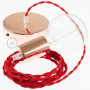 Pendel-singolo-lampada-sospensione-cavo-tessile-Effetto-Seta-Rosso-TM09-122522992692-6