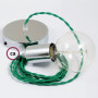 Pendel-singolo-lampada-sospensione-cavo-tessile-Effetto-Seta-Verde-TM06-122522998655