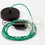 Pendel-singolo-lampada-sospensione-cavo-tessile-Effetto-Seta-Verde-TM06-122522998655-5