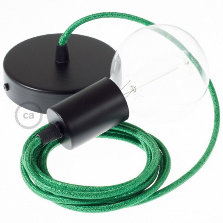 Pendel-singolo-lampada-sospensione-cavo-tessile-Glitterato-Verde-RL06-122523040088