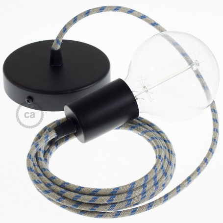 Pendel-singolo-lampada-sospensione-cavo-tessile-Stripes-Blu-Steward-RD55-122523053299