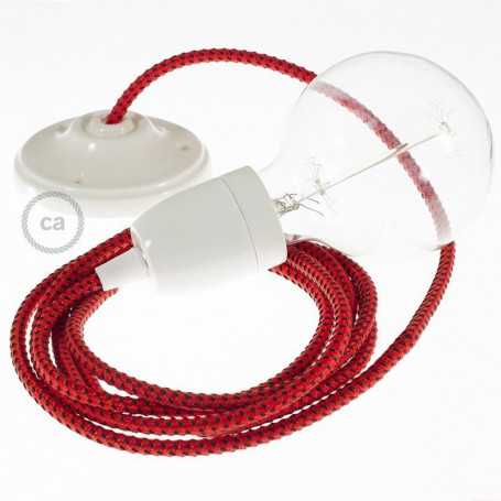 Pendel-in-porcellana-lampada-sospensione-cavo-tessile-3D-Red-Devil-RT94-122523054794