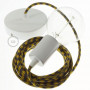 Pendel-singolo-lampada-sospensione-cavo-tessile-Cotone-Bicolore-Miele-Dorato-e-122523082816-4