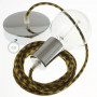 Pendel-singolo-lampada-sospensione-cavo-tessile-Cotone-Bicolore-Miele-Dorato-e-122523082816-5
