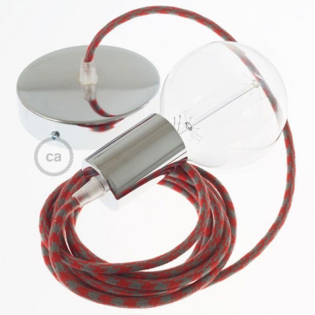 Pendel-singolo-lampada-sospensione-cavo-tessile-Cotone-Bicolore-Rosso-Fuoco-e-G-122523084128