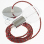 Pendel-singolo-lampada-sospensione-cavo-tessile-Cotone-Bicolore-Rosso-Fuoco-e-G-122523084128-3