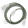 SnakeBis-cablaggio-con-portalampada-cavo-tessile-Cotone-Grigio-Verde-TC63-122523256924