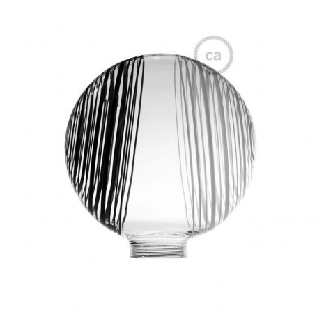 Vetro-per-lampadina-decorativa-componibile-G125-Bianco-con-cerchi-bianchi-e-neri-122557075024
