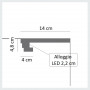 Cornice in gesso per strip led DS5013 decor luceledcom misure