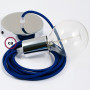 Pendel-singolo-lampada-sospensione-cavo-tessile-Effetto-Seta-Blu-RM12-122522868832-5